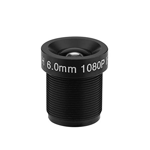 Aukson 6Mm Cctv Camera Lens, M12*0.5, Grandangolo, Fisso, Black, Supporto Ir, 58° Vision, 2 Milioni Di Pixel