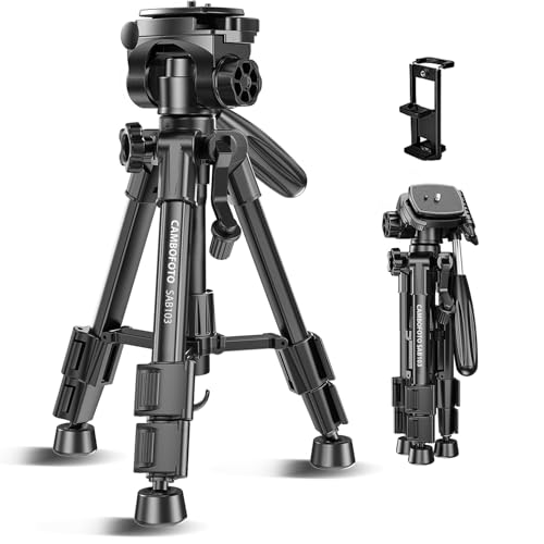 Cambofoto 12.5'/62Cm Tabletop Tripod With Ipad Clip Phone Tripod 1/4 Screw Mount For Camera
