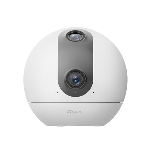 Ezviz C60P Telecamera Wi-Fi Interno Con Doppio Obiettivo 2K+, Telecamera Motorizzata 360° Con Rilevamento Persone E Tracciamento Automatico, Audio Bid