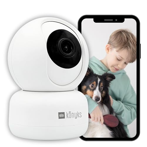 Konyks Camini 2 | Telecamera Di Sorveglianza Interna Wifi | Rilevamento Di Movimenti E Suoni | Sirena Integrata | Notifiche Smartphone | Visione Nottu