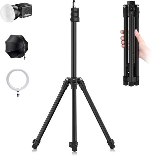 Ulanzi Tt43 Stativo Fotografico In Alluminio 190Cm, Treppiede Leggero Pieghevole Reversibile, Stativo Luci Treppiede Luce Carico 6 Kg Per Studio Fotog