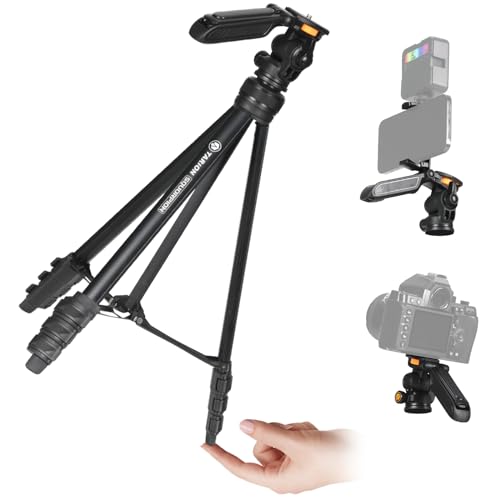 Tarion Treppiede Per Smartphone E Fotocamera Compatto: Treppiede Fotocamera Da Viaggio Portatile Leggero Con Testa Del Treppiede Rimovibile E Morsetto