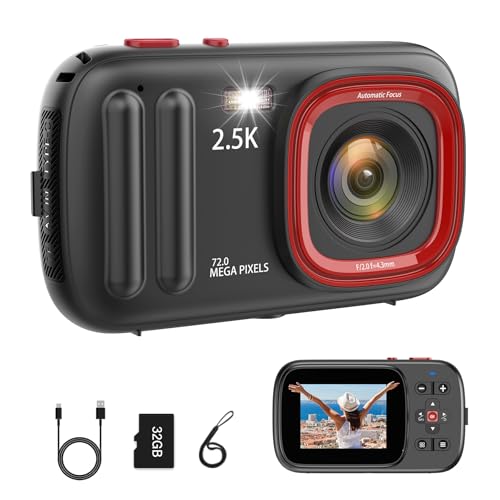 Digitale Macchina Fotografica 48Mp Fotocamera Digitale 2.5K Con Scheda Sd Da 32Gb, Zoom Digitale 16X, Adatto A Bambini Dai 4 Ai 15 Anni, Principianti