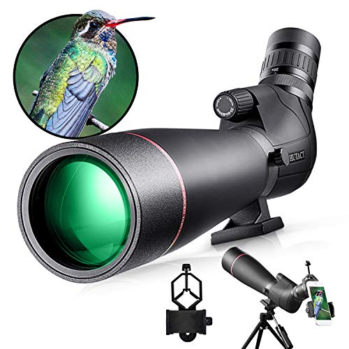 Hutact Potente Cannocchiale 20-60X80 Telescopio Monoculare Per Tiro A Vista A Lunga Distanza Con Telefono Adattatore Impermeabile Bak4 Per Bambini, Ad