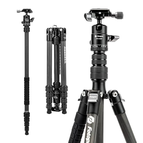 Fotopro Treppiede Da Viaggio In Fibra Di Carbonio Da 60", Treppiede Compatto Con Testa Sferica, Monopiede Rimovibile Con Piastra A Sgancio Rapido E Cu