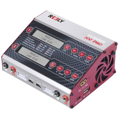 Reely V-Charge 100 Duo Caricabatterie Multifunzione Per Modellismo 12 V, 230 V 10 A