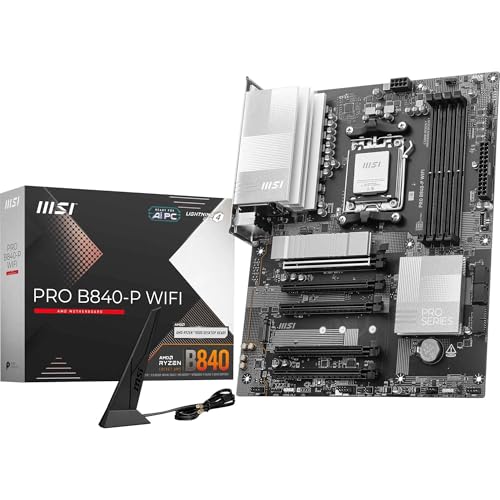 Msi Pro B840-P Wifi Scheda Madre, Atx - Supporta Processori Amd Ryzen 9000/8000 / 7000, Am5 - Memoria Ddr5 Boost (8000+ Mt/S Oc), Pcie 4.0 X16, M.2 Ge