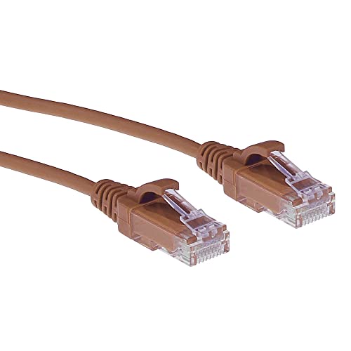 Act Cavo Di Rete Cat6, U/Utp Lszh Cavo Lan Sottile 3,8 Mm, Flessibile Snagless Ethernet Con Connettore Rj45, Per Uso In Data Center, 10 Metri, Marrone