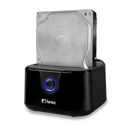Fantec Ds-X1U3-Glanz Usb3.2 Gen1 Docking Station For 1X Sata 3.5/2.5 Inch Ssd/Hard Disk, Transfer Rates Up To 5Gbit/S (Superspeed), High-Gloss Plastic
