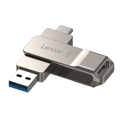 Lexar D40E 128 Gb Dual Drive Usb 3.2 Gen 1 Type-C Jump Drive, Unità Flash Usb-C Con Alloggiamento In Metallo E Design Girevole (Ljdd40E128G-Bnsng)