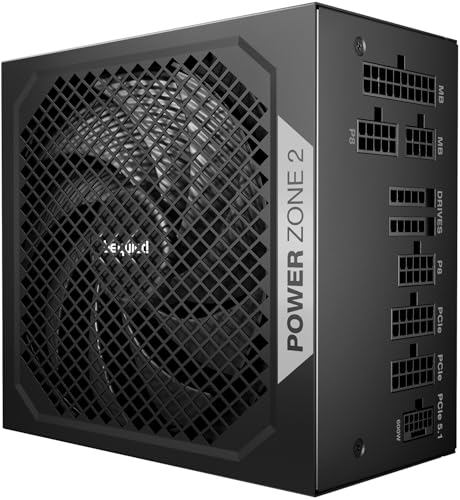Be Quiet! Power Zone 2 1000W Alimentatore, Certificazione 80 Plus Platinum E Cybenetics Platinum, Raffreddamento Semi-Passivo, Ventola Pure Wings 3 Da