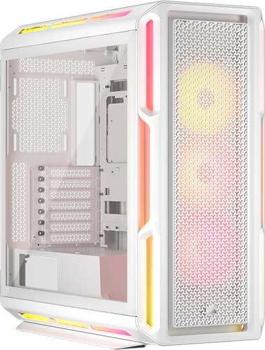 Corsair Icue Link 5000T Lx Rgb Mid–Tower Atx Pc Case – 3 Ventole Lx120 Rgb Preinstallate, Strisce Luminose Aurora Rgb Integrate, Interni Spaziosi, Hub