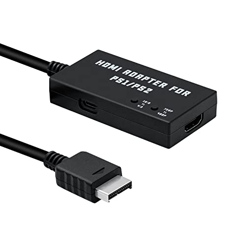 Mcbazel Adattatore Hdmi Per Ps2/Ps1, Ps1/Ps2 A Hdmi Convertitore Supporta 4:3/16:9 Aspetto Schermo Rtio Switch E Commutazione Risoluzione 480P/720P Ad