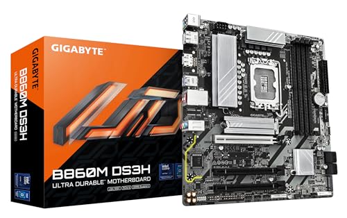 Gigabyte B860M Ds3H Scheda Madre - Cpu Intel Core Ultra, Vrm A 5+1+2+1 Fasi, Fino A 9066Mhz Ddr5, 1Xpcie 5.0 + 1Xpcie 4.0 M.2, Lan 2,5 Gbe, Usb 3.2 Ge