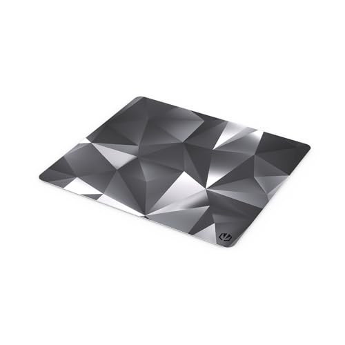 Endorfy Crystal Black L, Tappetino Per Mouse 450X400 Mm L, Guida Per Mouse Liscia, Bordo Stampato, Base In Gomma Antiscivolo, Design Elegante