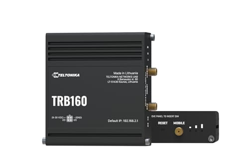 Teltonika Trb160 Industrial Iot Gateway, 4G Lte Cat 6, 3G, Gigabit Ethernet, Usb Type-C, Protocolli Industriali, Piccole Dimensioni