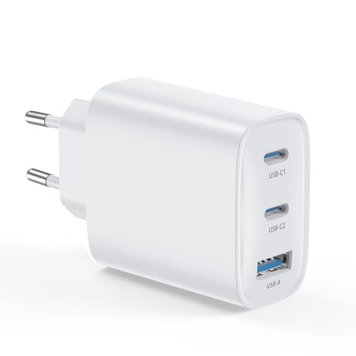 40W Caricatore Usb C For Iphone 16 15 14 13 12 11 Pro Max Xr Xs 8 7, Ipad, Samsung, Tablet, 3-Porto Multiplo Rapido Caricabatterie Alimentatore Spina