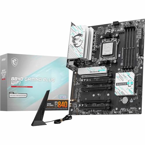 Msi B840 Gaming Plus Wifi, Scheda Madre Atx – Supporta Processori Amd Ryzen 9000/8000 / 7000, Socket Am5, Ddr5 Fino A 8000+ Mt/S (Oc), Pcie 4.0 X16, M