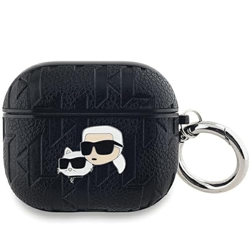 Cg Mobile Karl Lagerfeld Kla3Pgkcpk - Custodia Per Airpods 3, Colore: Nero Monogram Karl & Choupette Head
