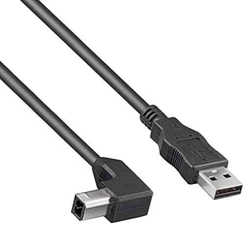 Premiumcord Cavo Usb 2.0 High Speed M/M 0,5M, A Maschio Su B Maschio Piegato A 90°, Cavo Di Collegamento Usb Per Scanner Ecc., Doppia Schermatura, A