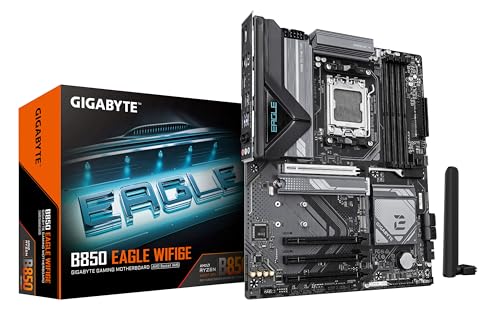 Gigabyte B850 Eagle Wifi6E Scheda Madre - Cpu Amd Ryzen Serie 9000, Vrm Digitale 8+2+2 Fasi, Fino A 8200Mhz Ddr5 (Oc), 1Xpcie 5.0 + 2Xpcie 4.0 M.2, La