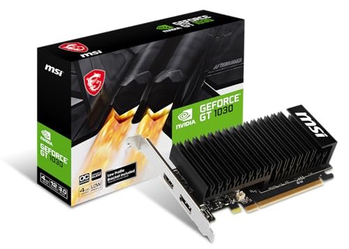 Msi Geforce® Gt 1030 4Ghd4 Lp Oc Scheda Video - 4Gb Ddr4, 64-Bit, 384 Cuda Cores, Boost 1430 Mhz, Pcie 3.0 X16, Hdmi 2.0B, Dp 1.4A, 4K@60Hz, 20W, Dire