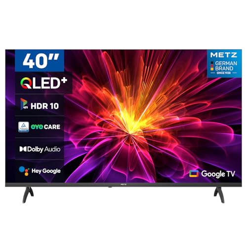 Metz 40" Qled+ Smart Tv, Mqe7000 Fhd Google Tv With Dolby Audio, Hdr 10 And Trochilus Extreme 2.0 Built-In, Voice Remote Control, Eye Care, Dvb C/-T/T