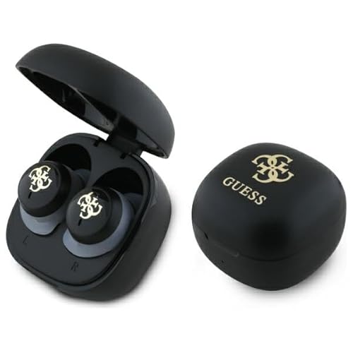 Cg Mobile Guess Cuffie Bluetooth Tws + Iridescent 4G Docking Station Logo Stampato Nero