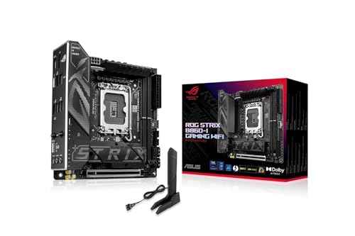 Asus Rog Strix B860-I Gaming Wifi, Scheda Madre Intel Mini-Itx, 10+1+2+1 Fasi Di Alimentazione, Slot Ddr5, Pcie 5.0, Adatta Per Pc Ai-Advanced, 2 Slot