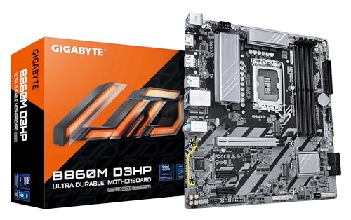 Gigabyte B860M D3Hp Scheda Madre - Cpu Intel Core Ultra, Vrm A 4+1+2+1 Fasi, Fino A 9066Mhz Ddr5, 2Xpcie 4.0 M.2, Lan Gbe, Usb 3.2 Gen 1