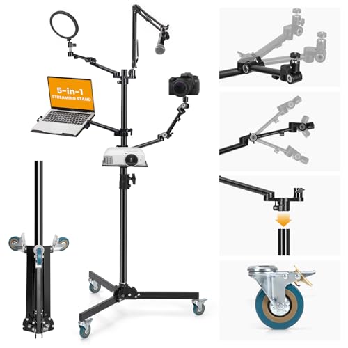 Tarion Supporto Fotocamera Da Tavolo Con Braccio: Supporto Dslr Morsetto Flessibile Da Tavolo Con Bracci Snodato Per Anello Luminoso, Microfono, Fotog