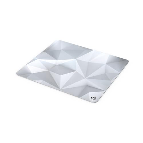 Endorfy Crystal Onyx White L, Tappetino Per Mouse 450X400 Mm L, Guida Per Mouse Liscia, Bordo Stampato, Base In Gomma Antiscivolo, Design Elegante