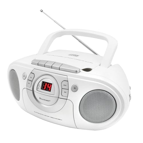 Soundmaster Scd5100We - Lettore Di Cassette Radio Con Lettore Cd, Colore: Bianco