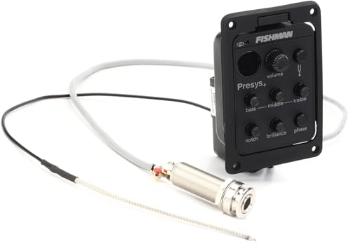 Fishman - Presys+ Onboard Preamp (Pro-Psy-201) Preamplificaore Integrato, Accordatore Integrato Con Display Led, Dimensioni: 2,2" L X 3,2" A (55,9 Mm)