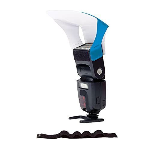 Lumiquest Flash Pocket Bouncer, Flash Diffuser With Ultrastrap Bundle, Universal Classic Design For External Camera Flashes, Neon Blue