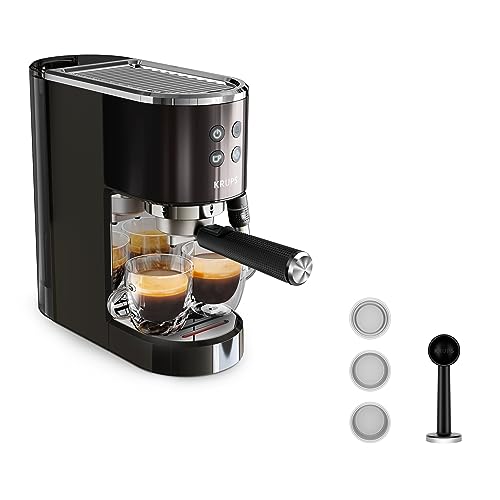 Krups Espressovirtuoso+ Xp444G Macchina Per Caffè Espresso Con Siebträger Nero Con Milchaufschäumdüse