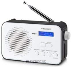 Majestic Radio Portatile (Rt-195Dab) Nera E Bianca Dab+Fm Sveglia Con 2 Allarmi
