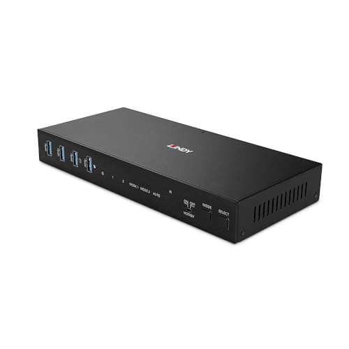 Lindy 39314 Switch Kvm Usb 3.0, Hdmi 4K60 A Due Porte E Doppia Testa