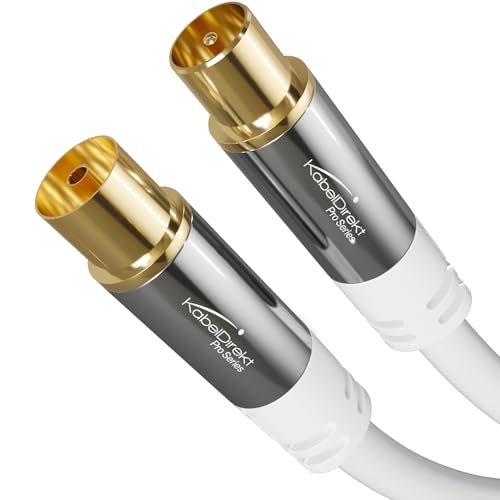 Kabeldirekt – Cavo Antenna Tv 4K, Coassiale – 5 M – Cavo Tv Digitale E Analogica, Connettori In Metallo – Disponibile In 0,5-20 M (Spina A Presa, Per