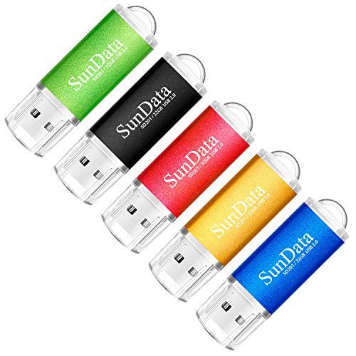Sundata 5 Pezzi 32Gb Chiavetta Usb Pen Drive 32Gb Metallo Usb2.0 Unità Memoria Flash Thumb Drive Per Archiviazione Dati Con Luce Led (5 Colori: Nero B