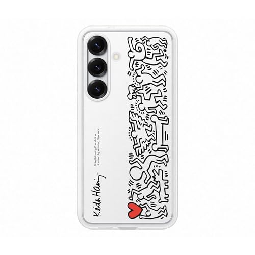 Samsung Flipsuit Case Cover Con Protezione Resistente Per Galaxy S25, Card Keith Haring Con Tecnlogia Nfc Inclusa, White