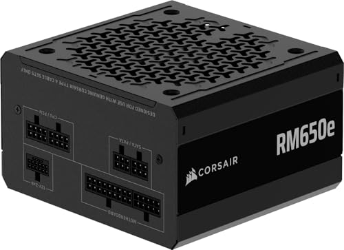 Corsair Rm650E (2025) Alimentatore Atx Completamente Modulare A Basso Rumore Con Cavo 12V-2X6 - Conforme A Atx 3.1 E Pcie 5.1, Efficienza Cybenetics G