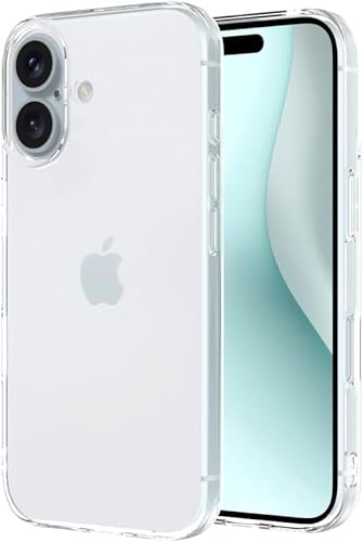 Captor Cover Trasparente Per Apple Iphone 16 Plus, Custodia Tpu In Silicone Flessibile Morbida E Sottile, Protezione Con Bordo Rialzato Per Schermo E
