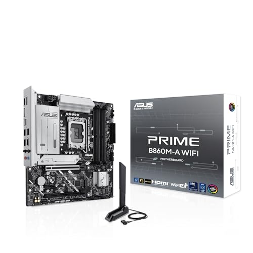 Asus Prime B860M-A Wifi, Scheda Madre Intel Matx, 7+1+1+1 Fasi Di Alimentazione, Slot Ddr5, Pcie 5.0, 2 Slot M.2, Wifi 6E, Ethernet Realtek 2.5 Gb, Di