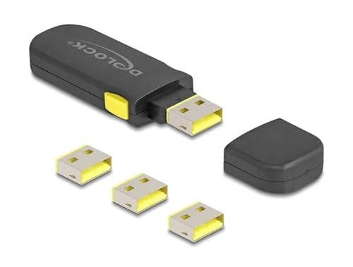 Delock Set Di Blocco Porta Usb Per Porta Usb Tipo-A Femmina 5 Pezzi + Strumento Di Blocco