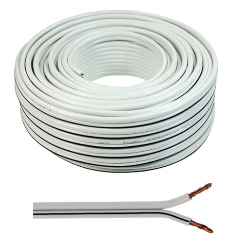 Cavo Per Altoparlante, Bianco, 2 X 4,00 Mm², 25 M, Anello