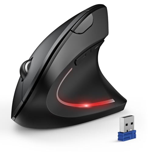 Tecknet Mouse Verticale Bluetooth,Multi-Dispositivo Mouse Ergonomico (Tri-Mode: Bt 5.0/3.0 + 2.4G),4800 Dpi Mouse Verticale Wireless,Mouse Senza Fili