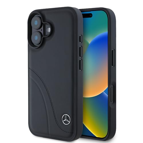 Cg Mobile Mercedes-Benz Cover Compatibile Con Iphone 16 Back-Cover Hul - Punti Curvi - Nero