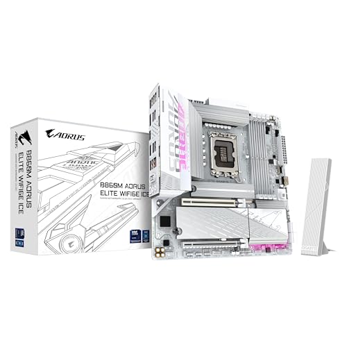 Gigabyte B860M Aorus Elite Wf6E Ice Scheda Madre - Cpu Intel Core Ultra, Vrm A 12+1+2+1 Fasi, Fino A 9200Mhz Ddr5, 1Xpcie 5.0 + 2Xpcie 4.0 M.2, Lan 2,