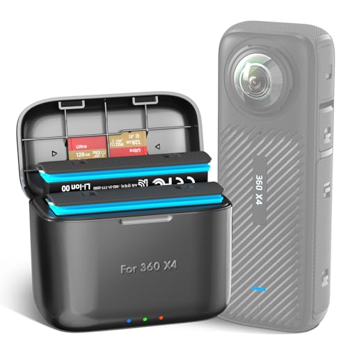 Insta 360 X4 Hub Caricabatterie Rapida Compatibile Con Insta 360 One X4 Accessori Batteria Con Slot Per Schede Misro (Caricabatterie X4, Batteria Non 